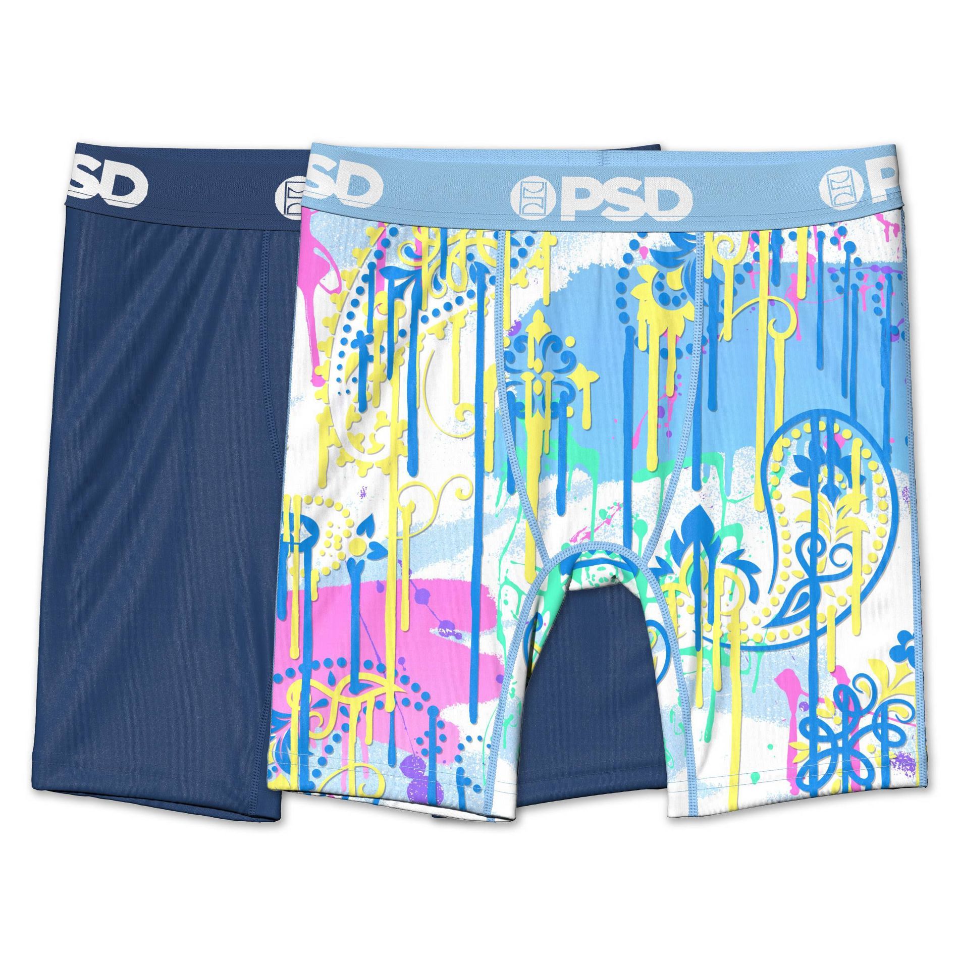 PSD Boys' 2pk Paisley Drip Boxer Brief Underwear - Multicolored