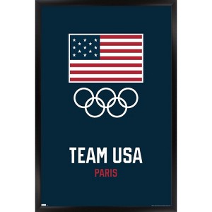 Trends International Team USA - Logo Blue Framed Wall Poster Prints - 1 of 4