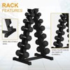 COZONY 210LB Dumbbell Set with Rack, 5~30LB Rubber Hex Weights (6 Pairs), Strength Training Hand Weights - 4 of 4