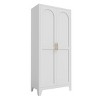 GlasFlength Decorative Storage Cabinets Modern Accent Storage Cabinet with 2 Doors Free standing Cabinet for Living Room, White, 31.5"*15.75"*70.87" - 2 of 4