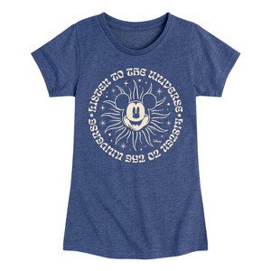 Girls' - Disney - Mickey Listen To The Universe Fitted Short Sleeve Graphic T-Shirt - 1 of 4