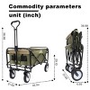 YONWAY Collapsible Foldable Beach Wagon Cart with Strapping System and 3pcs Plastic Liner Bag,Loading Capacity 360lbs for Camping Shopping - 3 of 4