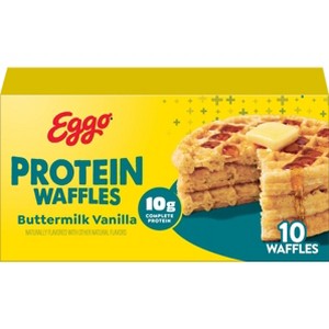 Eggo Protein Frozen Waffles Buttermilk Vanilla - 12.3oz/10ct - 1 of 4