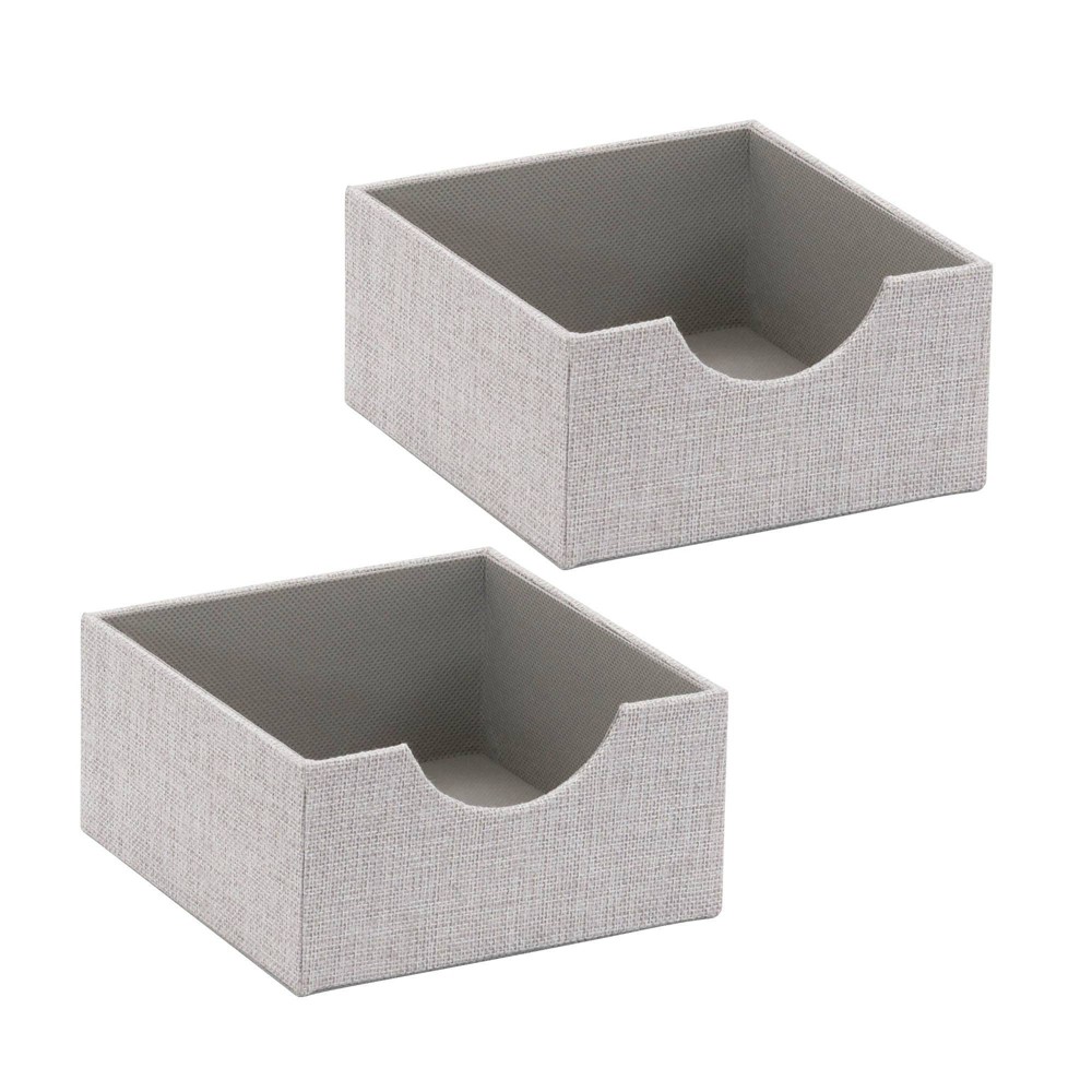 Photos - Clothes Drawer Organiser Household Essentials Set of 2 Square Hardside Tray Silver