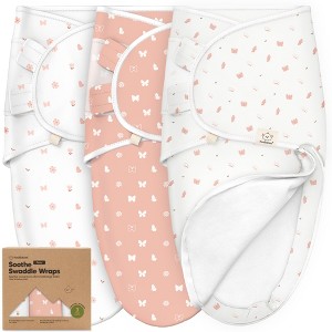 KeaBabies 3pk Soothe Zippy Baby Swaddle Wrap 0-6 Months, Newborn Sleep Sacks, Zipper Swaddles, Wearable Swaddle Blanket - 1 of 4