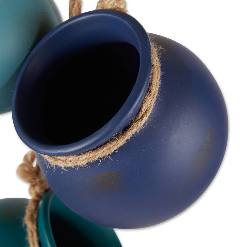 Zings &#38; Thingz Dangling Mini Terracotta Indoor Outdoor Planter Pots Blue Tones 3.75&#34;x3.75&#34;x23&#34;, 3 of 12
