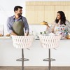 Hooseng Bar Stools Set of 2, Velvet Upholstered Bar Chairs with Black Metal Legs, Backs and Footrest Counter Height Bar Stools - 4 of 4
