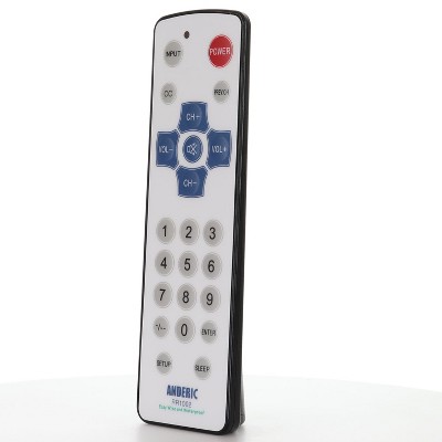 Anderic RR1002 1-Device EzWipe Water Resistant Hospitality Universal TV Remote Control Black 100 Pack