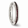 Black Bow Jewelry 4mm Stainless Steel And Dark Red Cubic Zirconia Stackable Band - 4 of 4