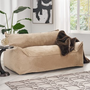 Vynxaria Velvet Upholstered Swivel Chair - Modern Glam with Wheels & Pillows - 1 of 4