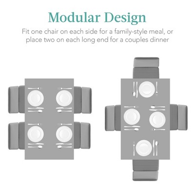 Gray 5-Piece Glass Dining Set with Faux Leather Chairs