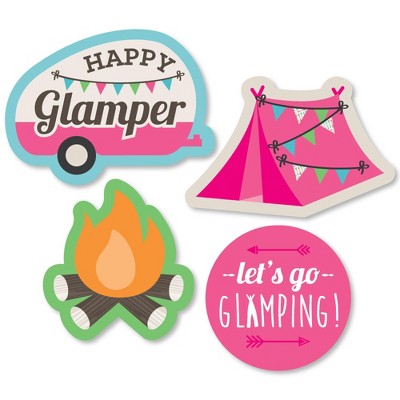 Big Dot of Happiness Let's Go Glamping - DIY Shaped Camp Glamp Party or Birthday Party Cut-Outs - 24 Count