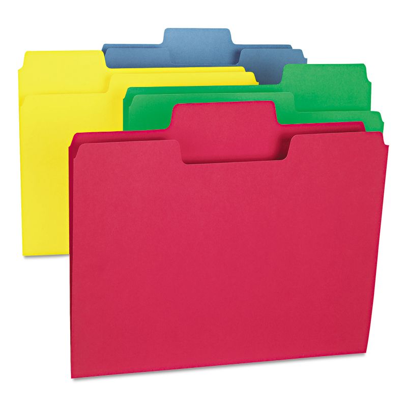 Smead SuperTab Colored File Folders 1/3 Cut Letter Blue 100/Box 11986, 2 of 10
