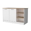 NicBex Kitchen Island Cart Morden Kitchen Carts with Storage, 2 Cabinet Doors and 3 Open Shelves for Kitchen, White - 4 of 4