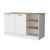 NicBex Kitchen Island Cart Morden Kitchen Carts with Storage, 2 Cabinet Doors and 3 Open Shelves for Kitchen, White - image 4 of 4