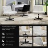 QingMoon Criss Cross Chair, Adjustable Swivel Office Chair, Wide Seat Desk Chair, Corduroy Fabric Vanity Chair for Home Office and Bedroom - 3 of 4