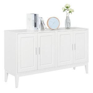 60" Large Kitchen Buffet Cabinet, Farmhouse Sideboard Buffet Table with Storage Door Shelf, Wood Coffee Bar Cabinet for Kitchen Dining Living Room - 1 of 4