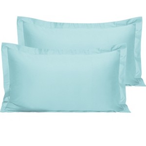 2 Pack 500 Thread Count Cotton Pillow Shams, Super Soft and Breathable Oxford Pillowcases - NTBAY - 1 of 4