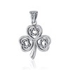 Slickblue 18" Sterling Silver Shamrock Pendant Necklace, Interlocking Trinity Celtic Knot, Irish Style Jewelry, Silver - 4 of 4