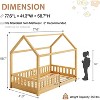AMERLIFE Twin Size House Bed for Kids with Guardrails, Removable Rails, Playhouse Roof, Montessori Wooden Floor Bed Frame, Easy Assembly - 2 of 4