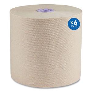 Scott Essential 100% Recycled Fiber Hard Roll Towel, 1-Ply, 8" x 700 ft, 1.75" Core, Brown, 6 Rolls / Carton - 1 of 4