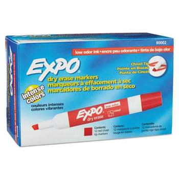 EXPO Low Odor Dry Erase Marker Chisel Tip Red Dozen 80002