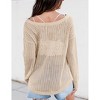 Sheer Tops for Women Summer Breathable Pullover Sweater Crochet Tops Long Sleeve Hollow Out Beach Summer Sweater Beach Cover Ups - 2 of 3