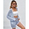 Coolmee Women's Crochet Lightweight Cardigan Cover Up Open Front Long Sleeve Summer Cardigans - 3 of 4
