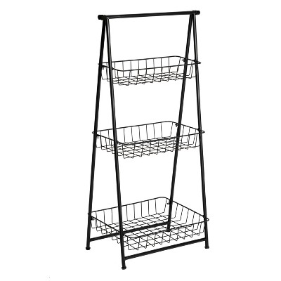 Home Zone Living 17 inchw Steel Mesh Basket Under Shelf Cabinet Pull Out, Size: 17W, Black