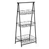 Honey-Can-Do 3 Tier Folding Ladder Shelf: Steel Frame, 3 Bin Shelves, Decorative Bookshelf, Black, No Assembly Required - 3 of 4
