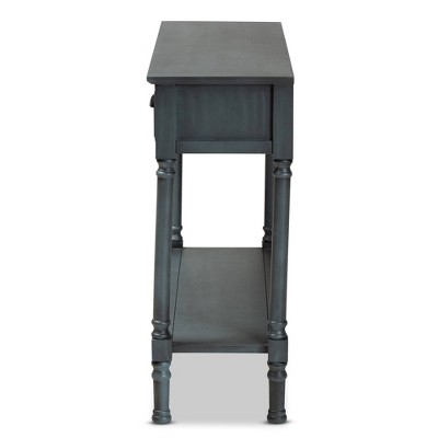Garvey Grey Wood and Metal 3-Drawer Console Table with Storage