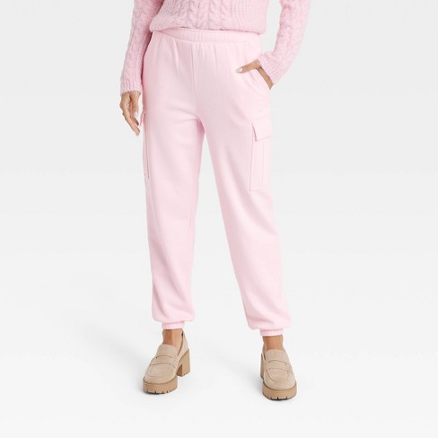 Women's High-Rise Wide Leg Sweatpants - Universal Thread™ Pink XL