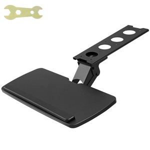 VEVOR Keyboard Tray under Desk Adjustable Height,Height and Angle Adjustable under Desk Keyboard Tray Slide out,Large 25x9.8in Keyboard Holder,Black - 1 of 4