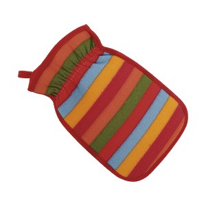 Unique Bargains Rainbow Stripes Shower Gloves for Bathroom 8.66"x5.71" Red 1 Pc - 1 of 3