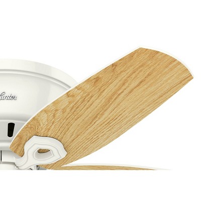 Snow White 42" Low Profile Ceiling Fan with LED Lights & WhisperWind Motor