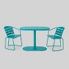 Santa Monica 3pc Iron Patio Bistro Set - Matte Teal - Christopher Knight Home: Outdoor Dining, Weather-Resistant - 2 of 4