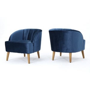 Set of 2 Amaia Modern New Velvet Club Chair Cobalt Blue - Christopher Knight Home, Colbalt