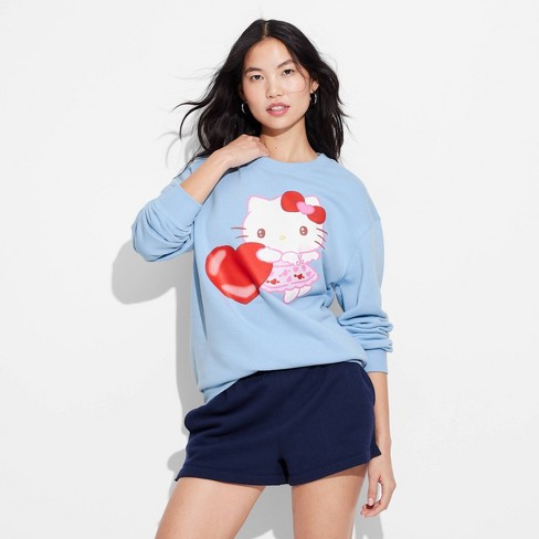 Target Women's Hello Kitty Pochacco Collegiate Graphic Sweatshirt deals - Blue (LARGE)