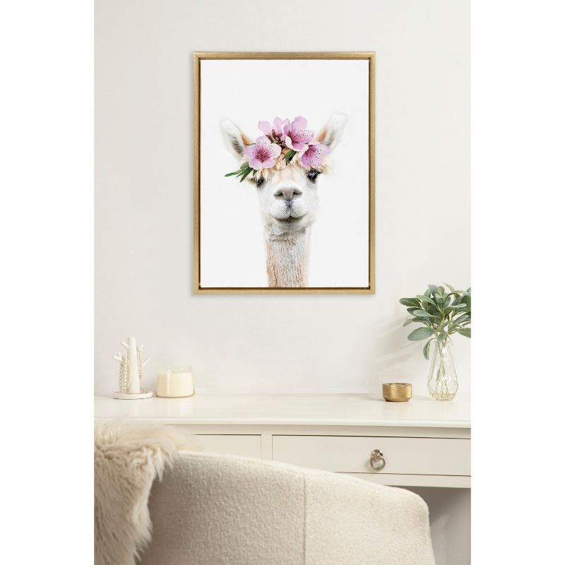 Kate & Laurel All Things Decor 18"x24" Sylvie Flower Crown Alpaca Framed Wall Art by Amy Peterson Art Studio , 5 of 7