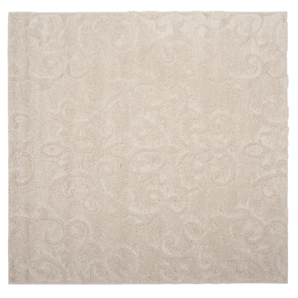 Cream Swirl Loomed Square Area Rug 6'7inX6'7in - Safavieh