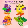 4E's Novelty Halloween Crafts for Kids (12 Pack) - Silly Monster Crafts Kids with Magnetic Foam Stickers, Fun Halloween Party Crafts for Kids Ages 3+ - 4 of 4