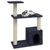 vidaXL Cat Tree Dark grey Sturdy wood, plush, sisal Medium Cat Tree - 3 of 4
