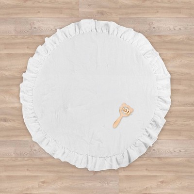 Lush Décor Baby Round Ruffle Play Mat - White