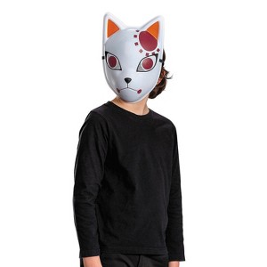 Demon Slayer Boys' Tanjiro Kamado Fox Warding Mask Halloween Costume Mask - White - One Size Fits Most - 1 of 4