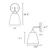 LNC Dolohovstrout 5.9-in 1-Lights Polished Gold and Ripple Glass Modern/Contemporary Bell Wall Lights - 3 of 4