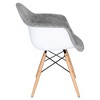 LeisureMod Willow Velvet Eiffel Accent Chair with Ash Wood Legs - 3 of 4