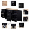 Kitchen Island, with Storage Rack, Drawers, Spice Rack & Towel Rack, for Dining, Kitchen & Barbecue - 3 of 4
