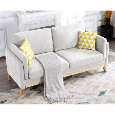 DOMETOUR 72.4" Morden Sofa with 2 Pillows, Classic Style Loveseat for Living Room Bedroom
