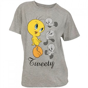 Womens Looney Tunes Tweety Bird Cute Poses Junior's T-Shirt - 1 of 2