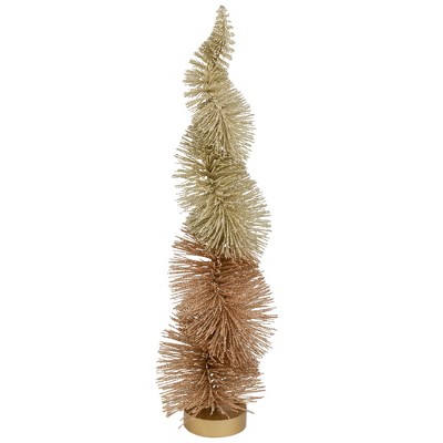 Northlight 14" Gold Glittered Spiral Sisal Christmas Tree Tabletop Decoration